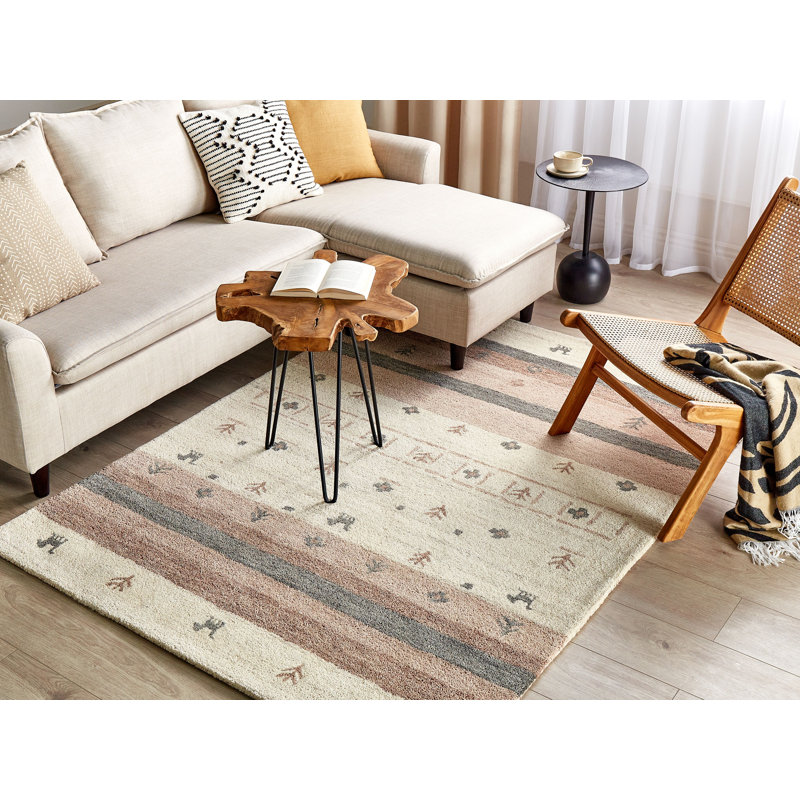 Argenziano Geometric Wool Hand Woven Area Rug, Rectangle 140 x 200cm