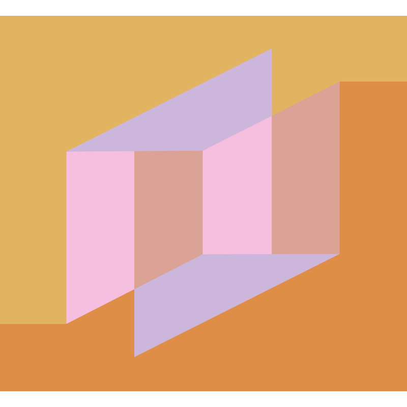 Layers Of Pink And Orange Print, Wrapped Canvas, Orange/Beige, 46" H x 50" W  x 2" D