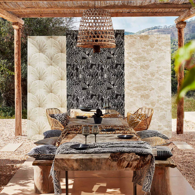 Nirmala 10.05m x 52cm Wallpaper Roll, Gilver/Oyster