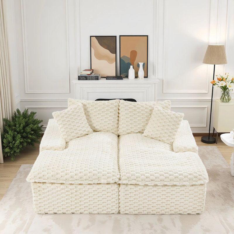 Canapé inclinable en mousse 71,65 po, Blanc
