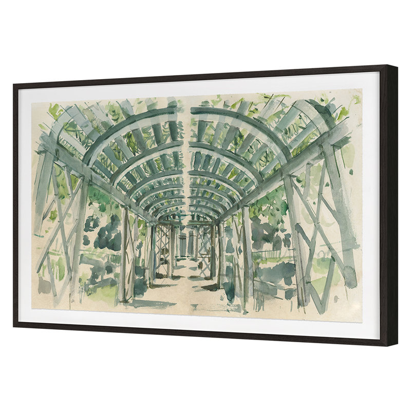 «Garden Terrace» par PC Ngo - impression sur papier avec cadre flottant, H 35 po x l 50 po