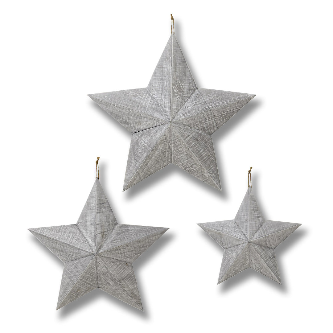 3 Piece Wooden Star Wall Décor Set