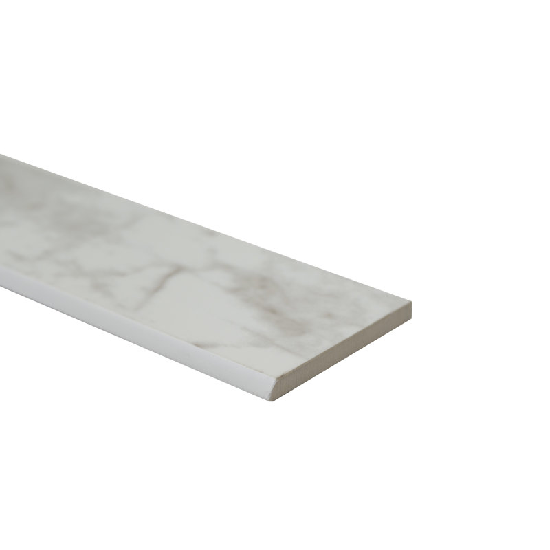 Carreau de faïence en porcelaine mate 3 po x 24 po Zola, Perle arctique