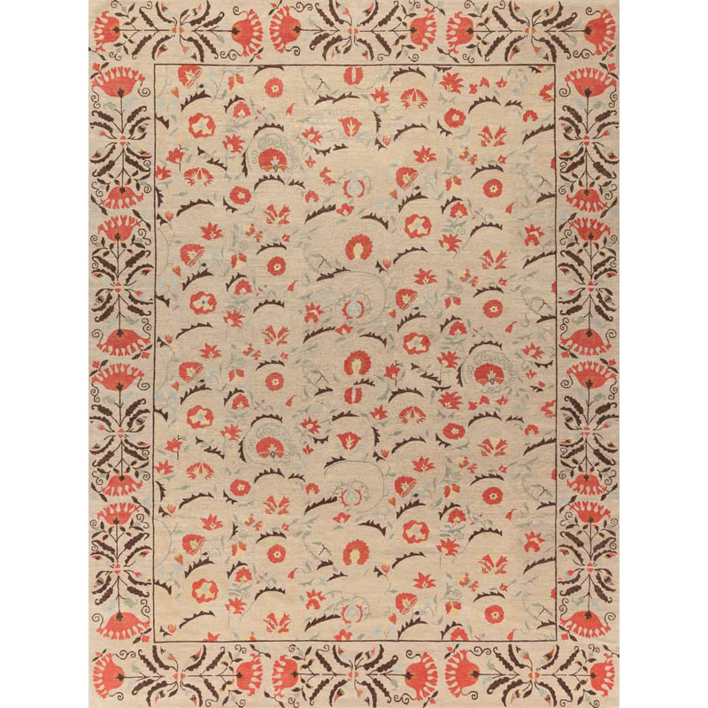 Valhalla Wool Oriental Area Rug in Tan/Red/Brown, Rectangle 12' x 16'