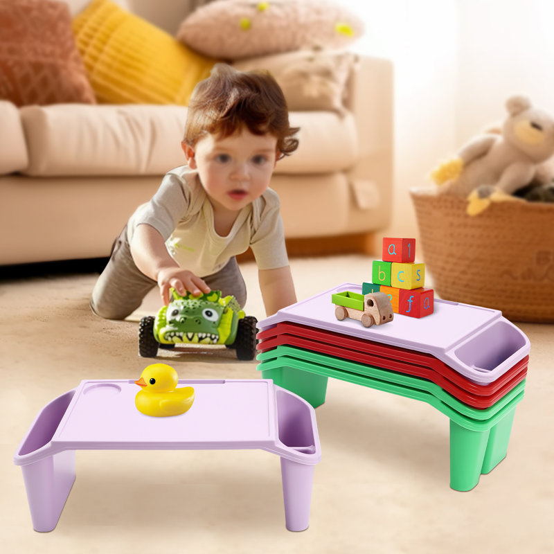 Alexandreia 6 Pcs Kids Lap Desk Tray, Red/Green/Purple