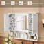 Armoire à pharmacie murale pour salle de bain, armoire de salle de bain moderne avec miroir, armoire à miroir avec tablettes ouvertes-106805268