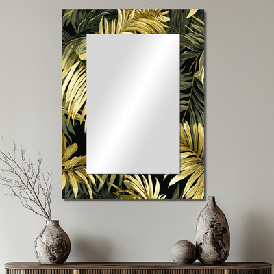 Cabreras Palm Shadows Tropical Pattern - tropical  Wall Mirror, Tropical Decorative Mirror, Printed Metal Art