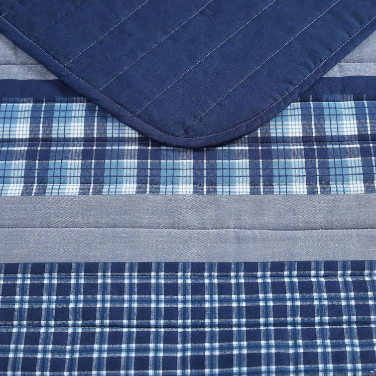 Nautica Addison Cotton Reversible Blue Quilt Set, Queen & Reviews