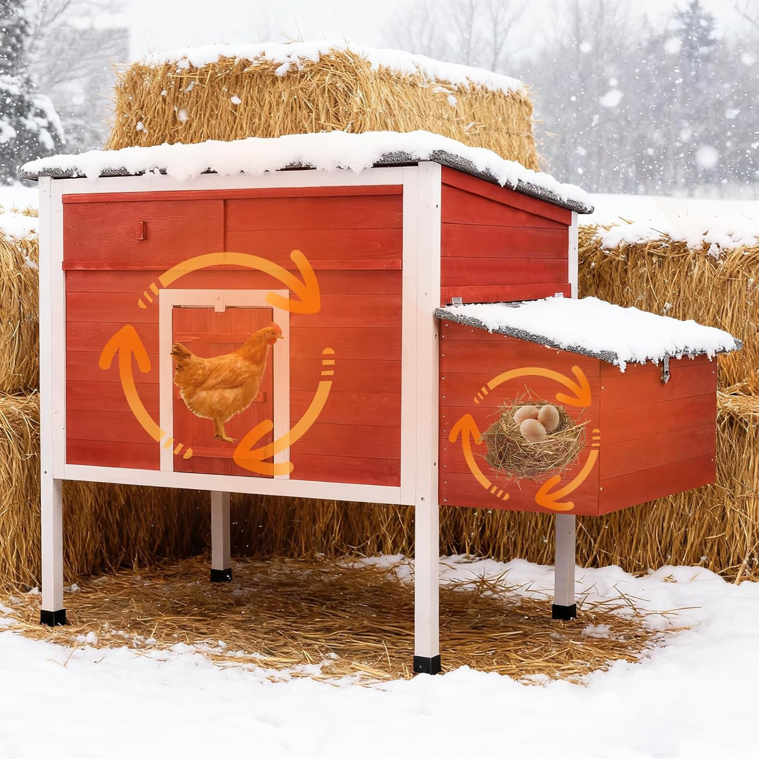 Tucker Murphy Pet™ Insulated Chicken Coop Outdoor Hen House | Wayfair - Off Grid Apartments With Chicken Coop
