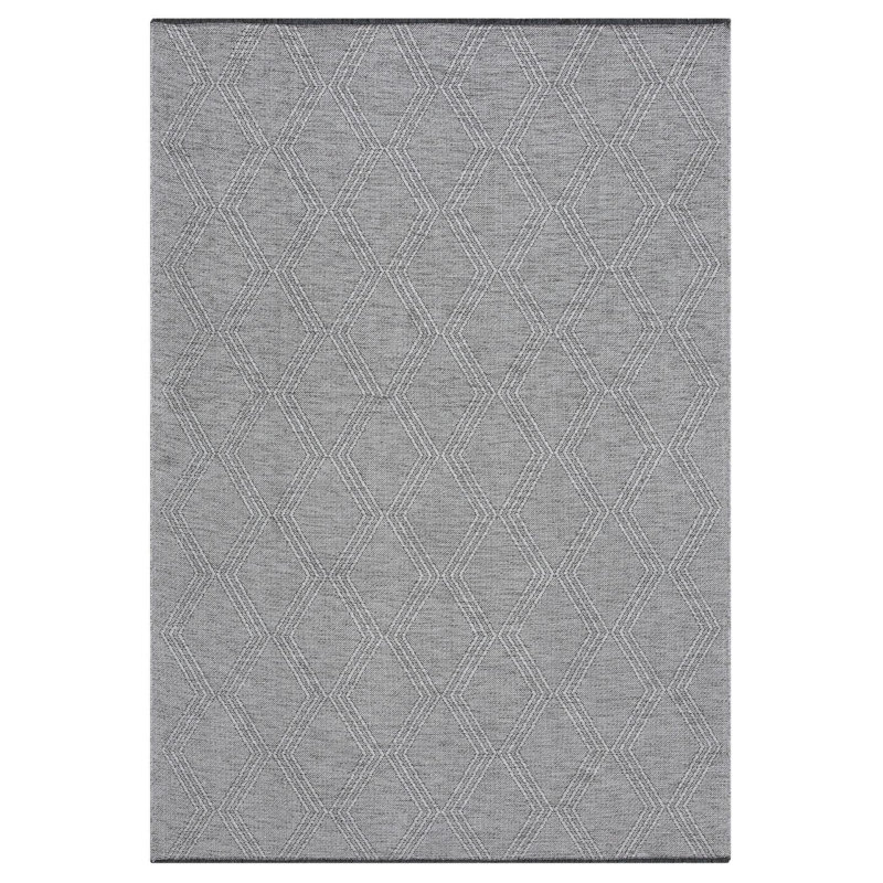 Modern Farmhouse Diamond Pattern Non-Slip Washable Rug, Rectangle 9' x 12'