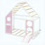 Lit simple avec glissade, bande lumineuse à DEL et panneau avant, rose - lit plateforme en bois pour enfants-594253160