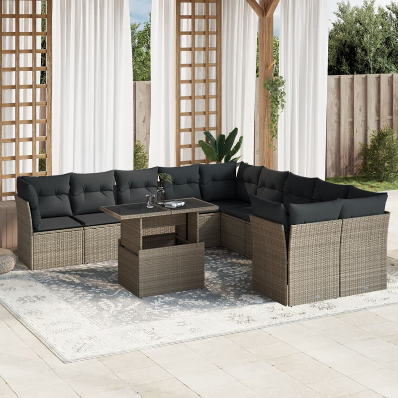  Garden Sofa Set Light Grey, Anthracite