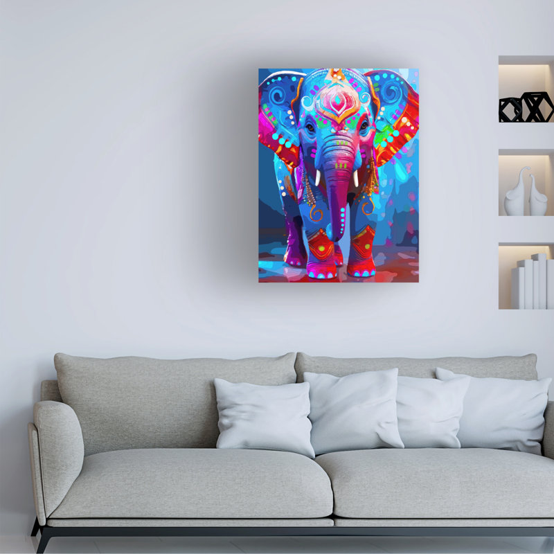 Art sur toile, Dean, Russo, le bébé éléphant, H 19 po x l 14 po