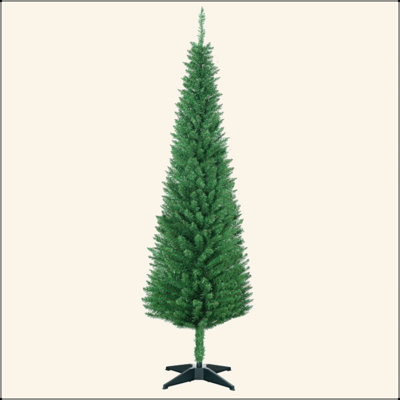 Arbre de Noël artificiel 6 pi avec arbre de Noël mince 6 pi avec 390 branches réalistes et base en plastique