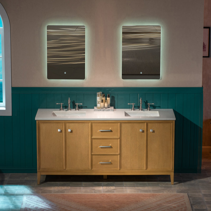 Lyon WOODBRIDGE Bathroom Vanity (36/48/60/72 Sizes Available) – Sink with Engineered Stone Top, Pre-drilled for Widespread Faucets, Solid Wood Frame & Drawers, Fully Assembled and Ready for Installation