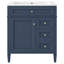 Meuble-lavabo de 30 po avec lavabo supérieur, meuble-lavabo moderne avec 2 tiroirs et tiroir escamotable, meuble-lavabo simple-126271449