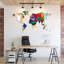 Mappa Del Mondo - COLORI ASTRATTI Mappa Del Mondo - No Frame Print on MDF-829343239-829343233