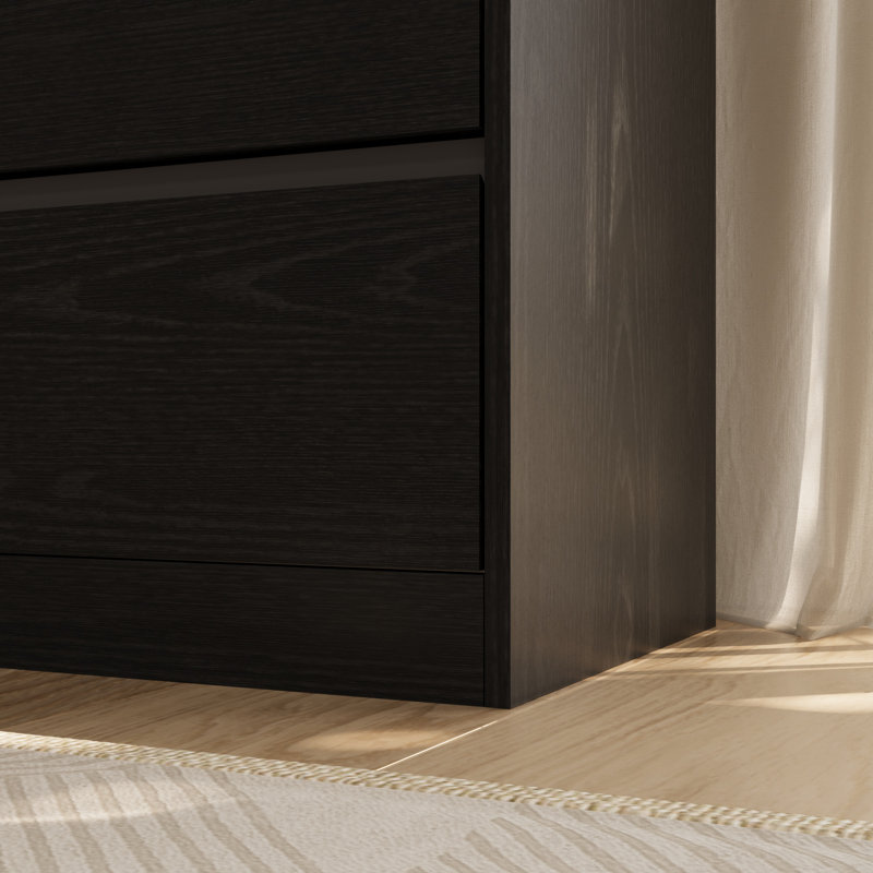 Commode 70,87 W à 9 tiroirs, grande commode moderne à tiroirs profonds, Noir