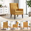 Fauteuil d'appoint rembourré en polyester à haut dossier avec ressorts à arc-787241994