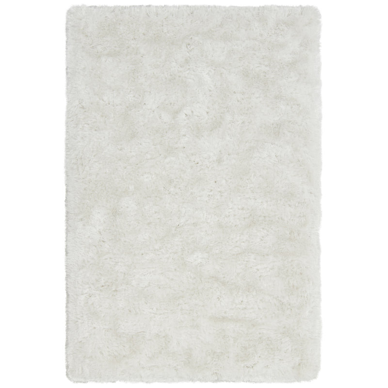 Chandra Rugs Giulia Collection Plush Modern Contemporary Hand-Woven Silver White Grey Shag Polyester Pile Material Handmade Area Rug