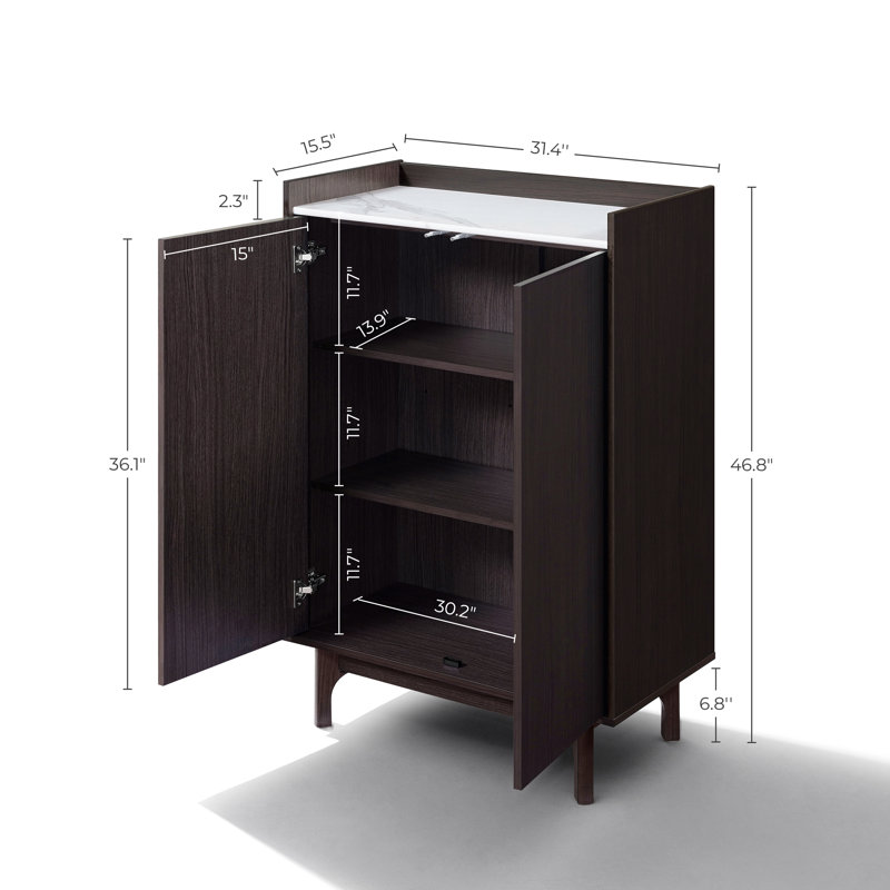 31.4'' W Storage Cabinet with Faux Marble Top