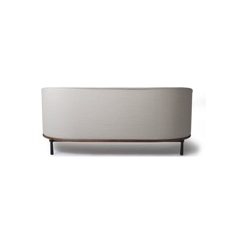 Arc Sofa Three Seater, White, Natural Walnut