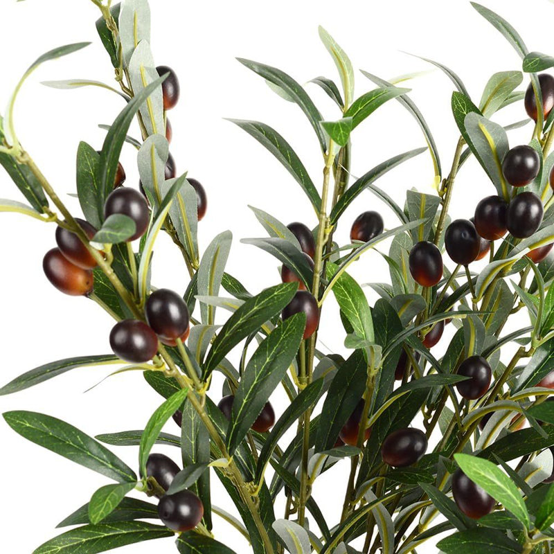 4 pièces de branches d'olivier artificielles de 39 pouces de long avec des fruits Simulation plantes verdoyantes rameaux pour la maison mariage arrangement floral