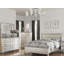 Table de chevet classique Classic Finition beige / blanc ou table de chevet 2 tiroirs argent antique