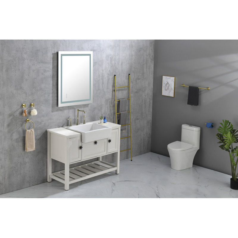Miroir de salle de bain DEL, 36 po x 40 po, Chrome chrome