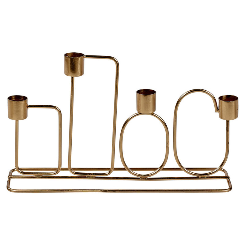 Metal Tabletop Candelabra, Gold