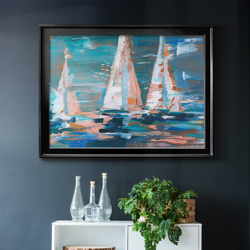 Pop Regatta II, reproduction d'art sur toile, H 30 po x l 44 po x P 1,5 po, Noir