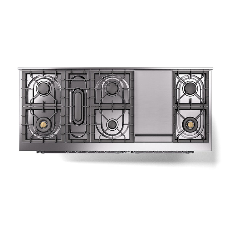 ILVE Nostalgie II Noblesse 60 inch Dual Fuel Range (9 Sealed Burners + Griddle, Triple Glass Door, RAL), Natural Gas
