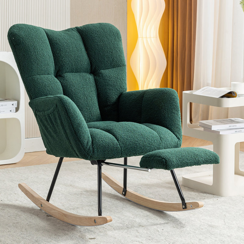 Chaise berçante moderne Marsa, Vert foncé