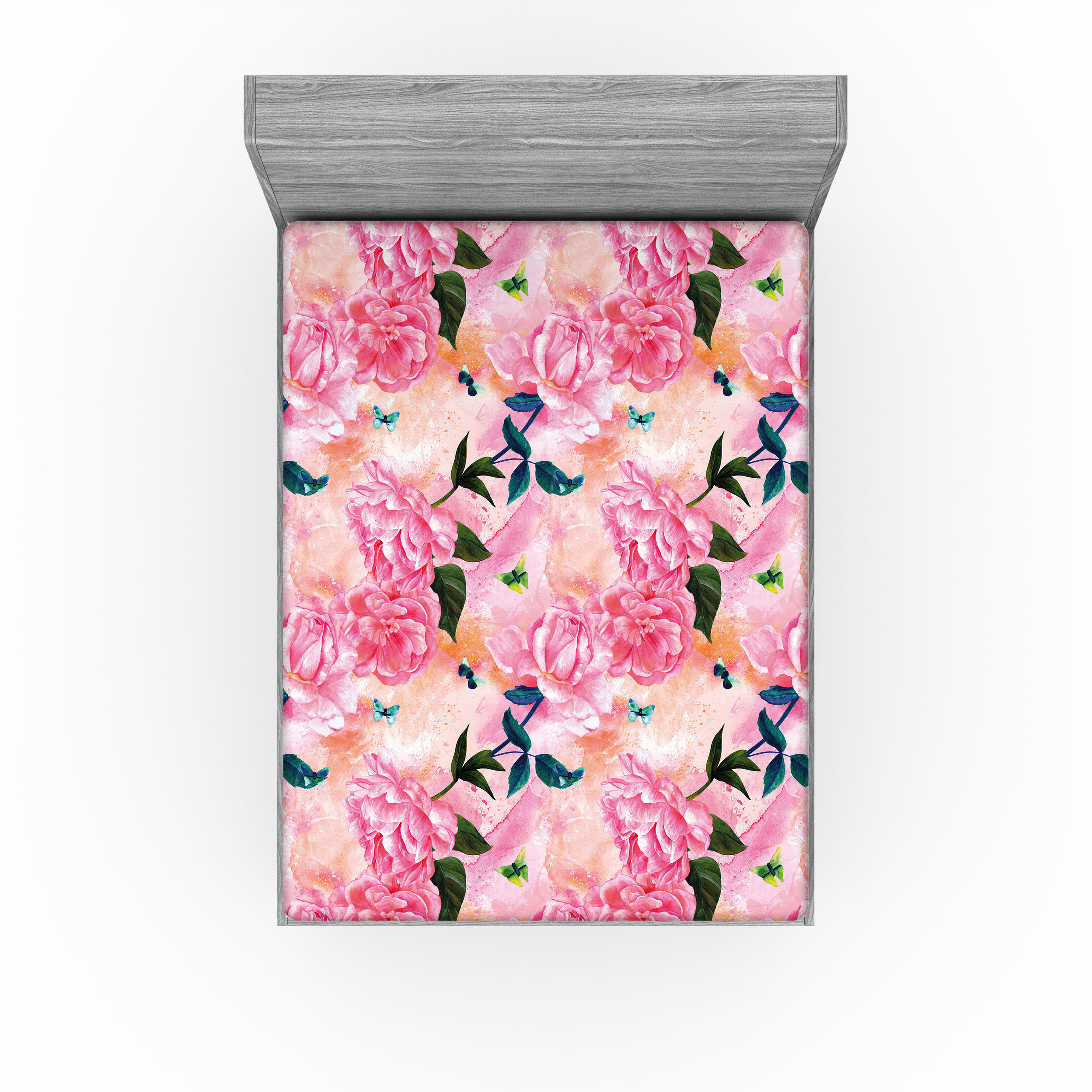 Ambesonne Flowers Fitted Sheet ＆ Pillow Sham Set, Bridal Bouquets Pattern with Roses and Freesia Romantic Victorian Composition, Decorative P並行輸入 Ambesonne Paisley Fitted Sheet \u0026 Pillow Sham Set, Blue and Purple Flowers  Leaves Floral Pattern Bohemian Style Country Print, Decorative Printed 3