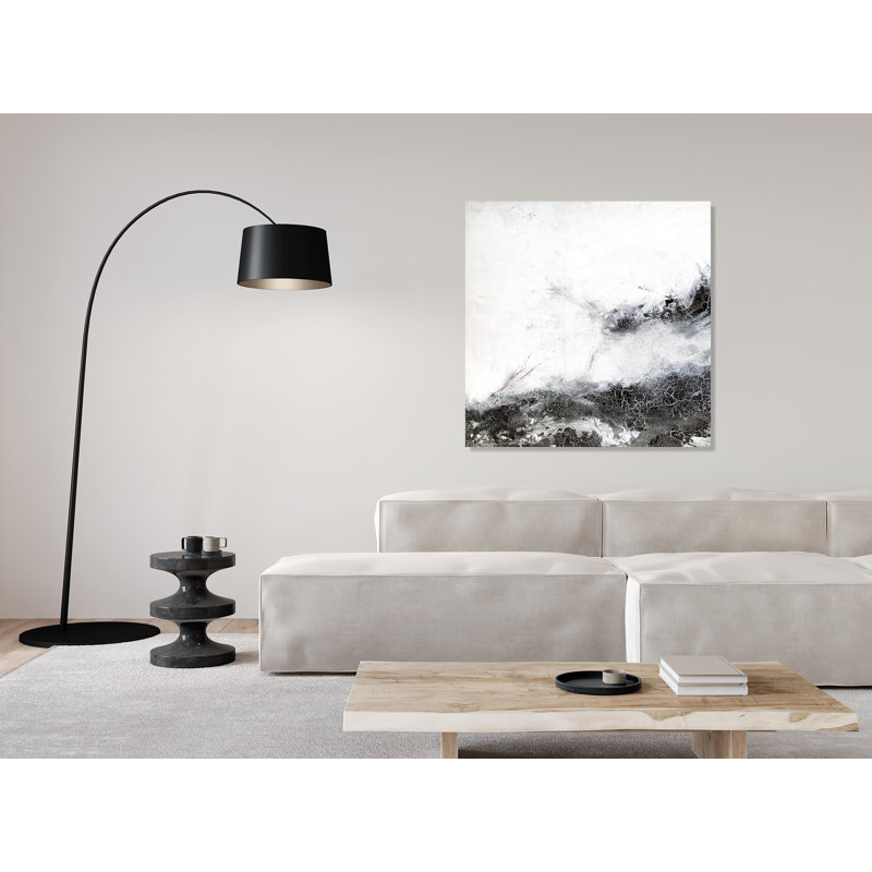 Noir et gris II - reproduction d'art sur toile, H 20 po x l 20 po x P 1 po, Toile tendue
