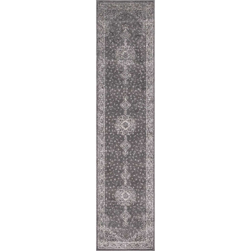 Tapis traditionnel Vienna couleur brouillard, Tapis de couloir 2 pi x 8 pi 8 po