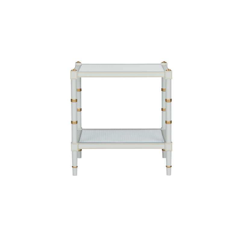 Conner Cane End Table, Gray