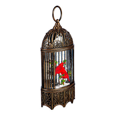 LED Cardinals in Birdcage Plastic Water Lantern Table Décor, 11.75in. H