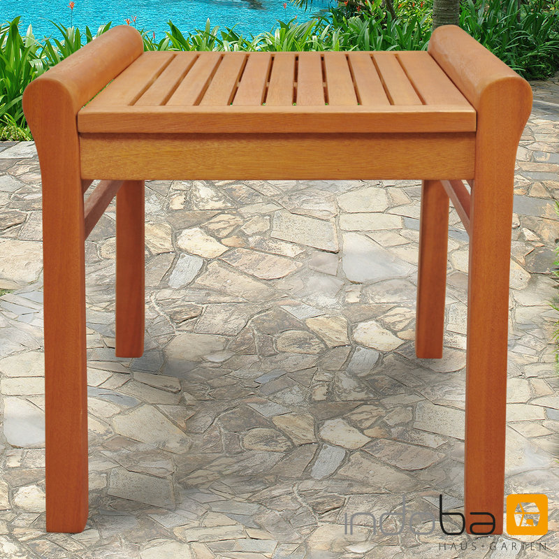 Samoa Rectangular Eucalyptus Outdoor Side Table , 55cm cm W 45cm cm D