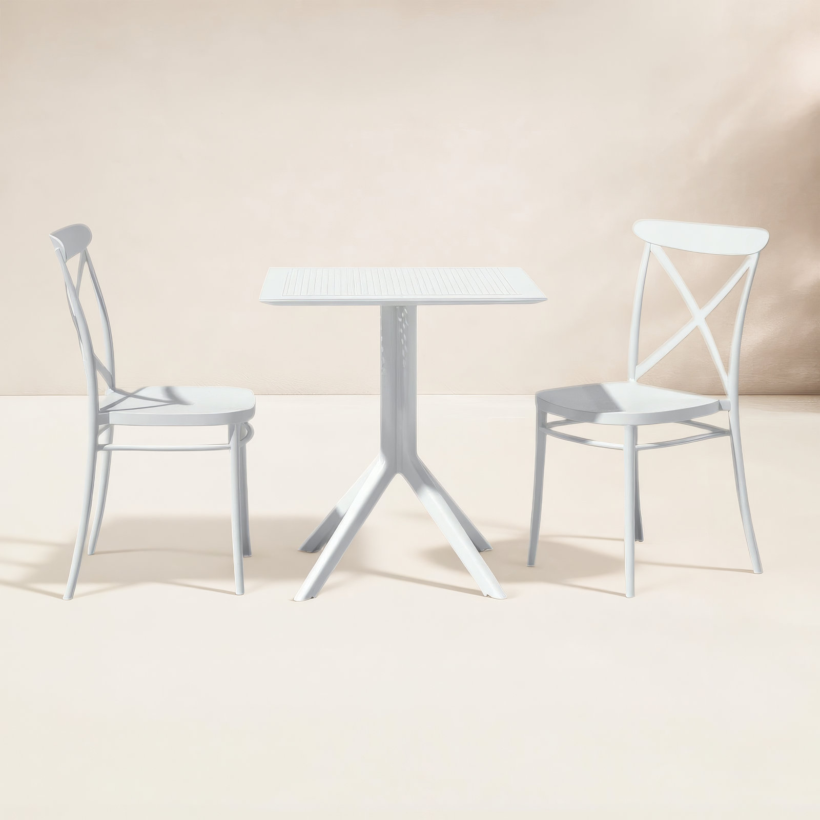 Farrah Square 2-Person Bistro Set, White