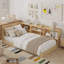 Lit simple en L pour enfants avec rangement, station de charge et lumière DEL-1270369821-1270369826