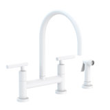 East Linear Kitchen Bridge Faucet with Side Spray