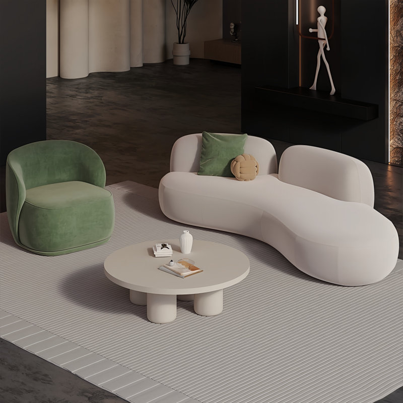 Curvy sofa tea table combination
