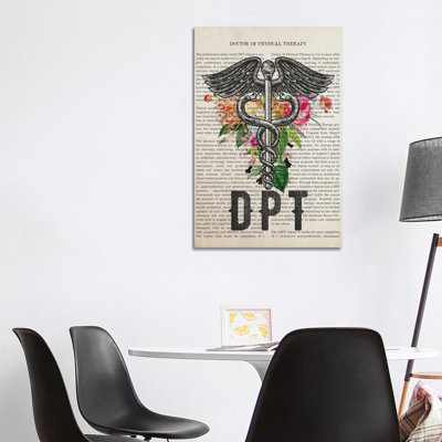 DPT, Doctor Of Physical Therapy With Flowers by Aged Pixel - Wrapped Canvas Print