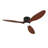 52 Inch Ceiling Fan with Lights, Flush Mount Low Profile Ceiling Fan with Remote Control - 6-Speed Reversible DC Motor Quiet Indoor Outdoor Ceiling Fan, Black & Walnut