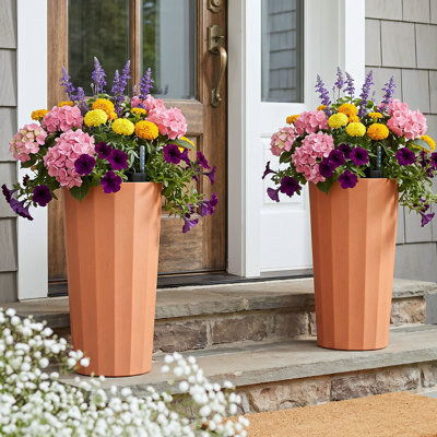 Pots à fleurs cylindriques en polyéthylène de 23,6 pouces de hauteur
