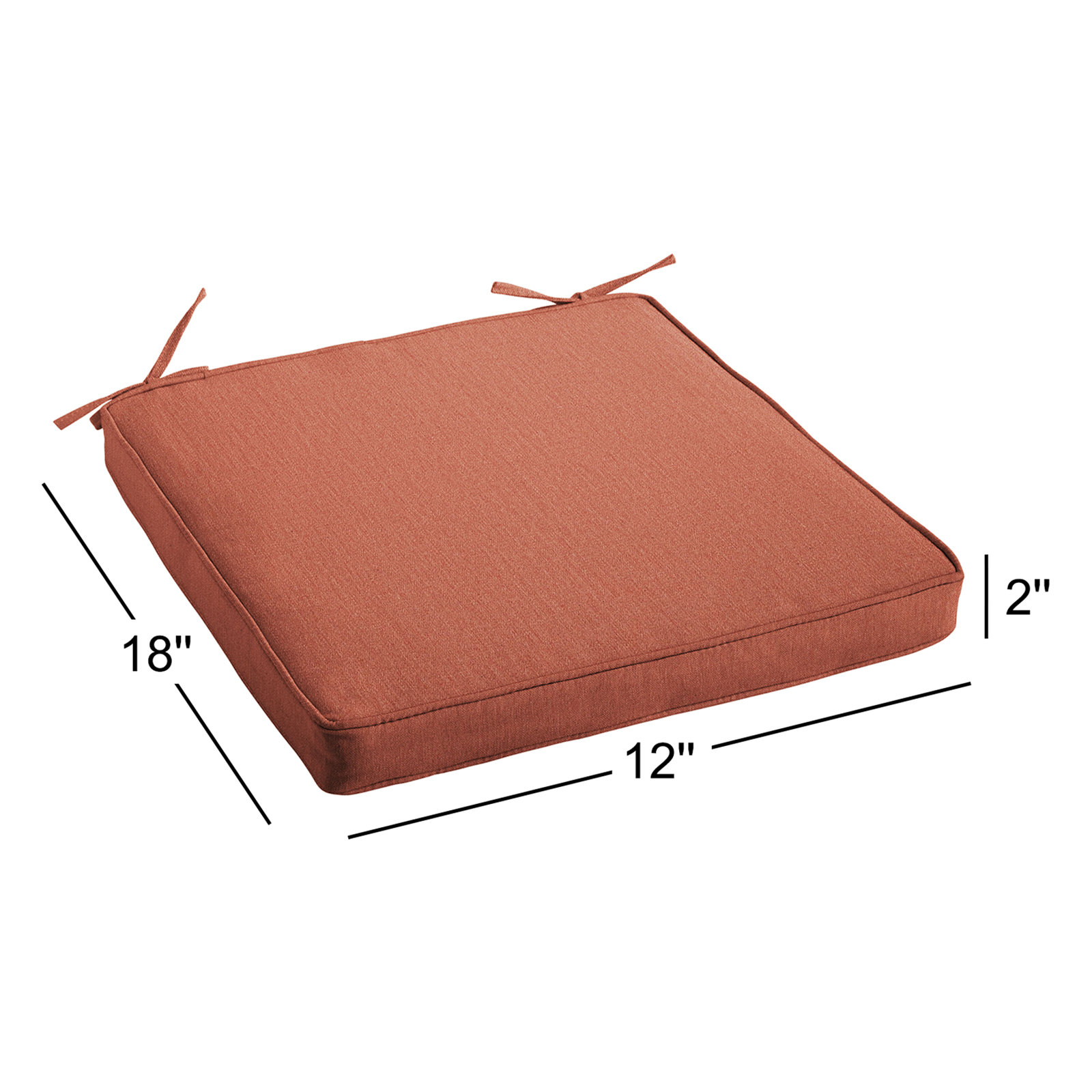 Outdoor Dining Chair Cushion, 12" W x 18" D, Canvas Persimmon Sunbrella® Canvas