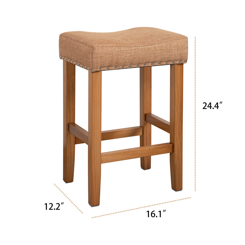 Mulaykah Shaws Stool (Set of 2)  24.4''  Wood DIY , Caramel