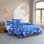 Ensemble de housse de couette réversible en coton bleu Mairmekko Unikko