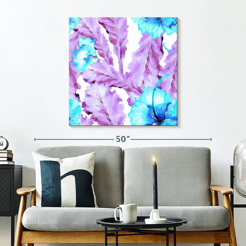 Hibiscus mauve et bleu Kerner, H 30 po x l 30 po